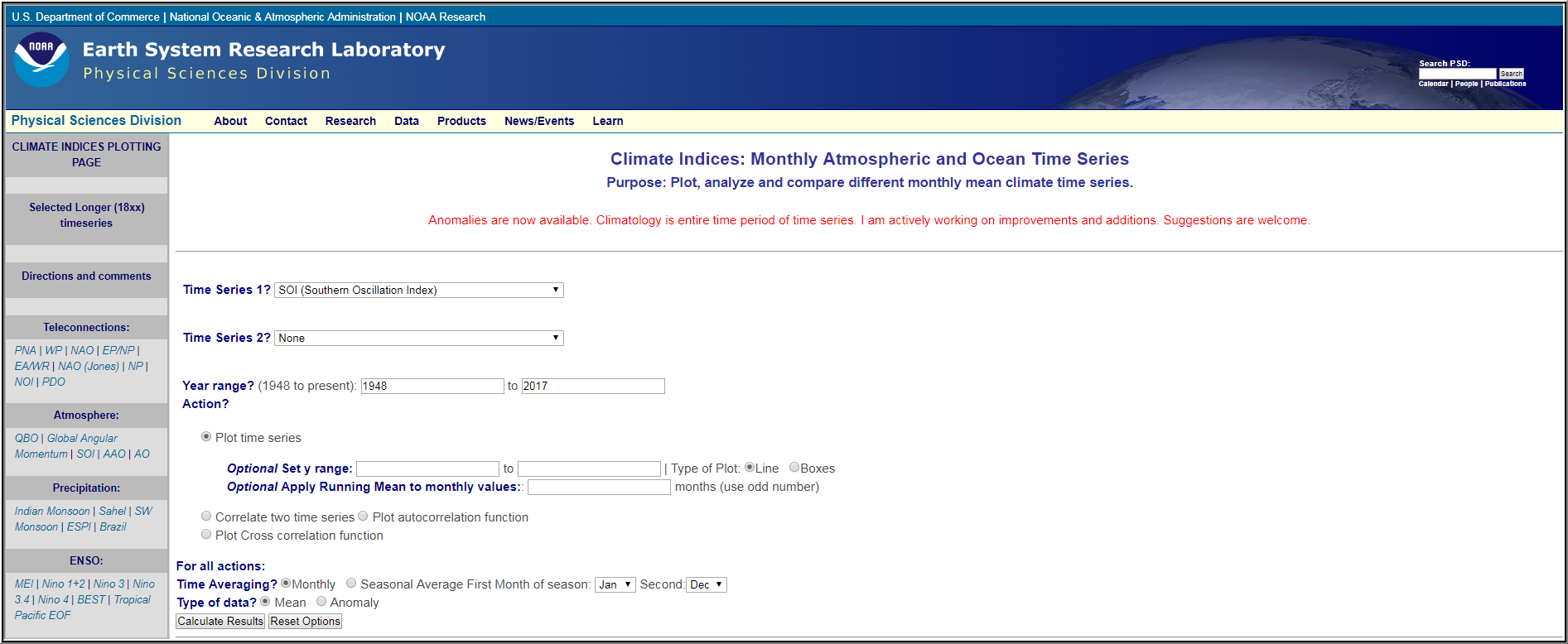 Climate Indices Plotting Tool