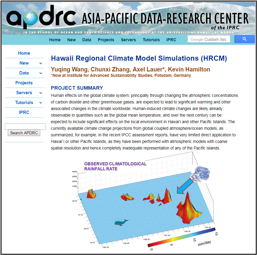 Hawaii Regional Climate Model Simulations