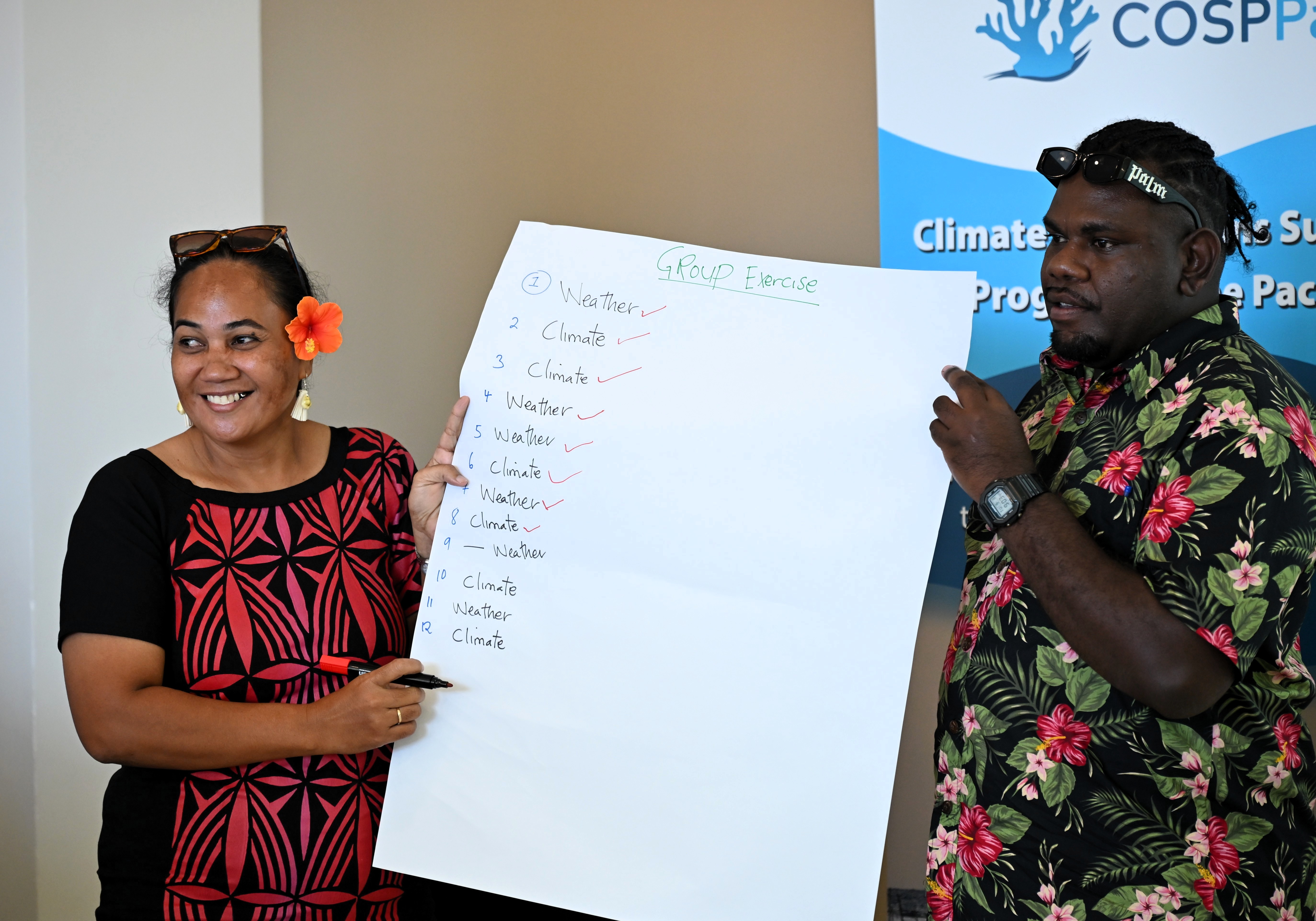 Ms. Siomea Tiute of Tuvalu and Mr. Ezra Toara of Vanuatu.