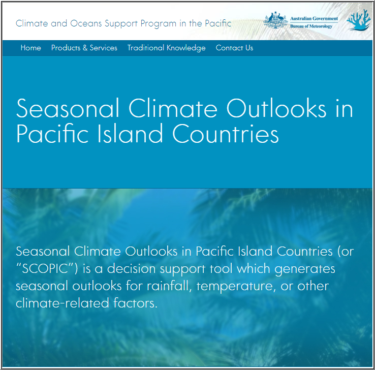 Seasonal Climate Outlooks in Pacific Island Countries (SCOPIC)