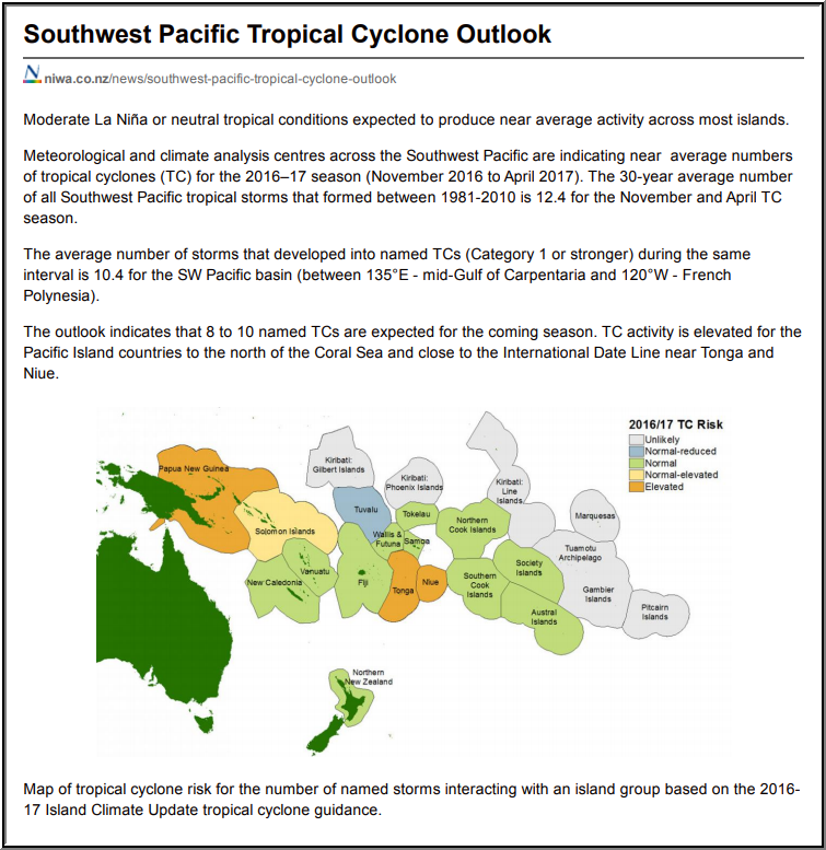 Tropical Cyclone Outlook