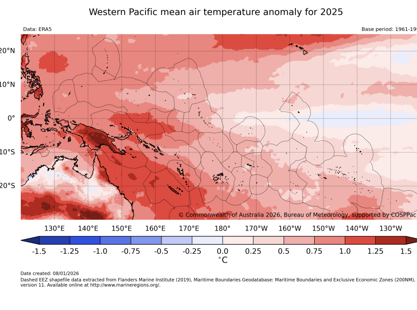 Warmest Years on Record for Pacific